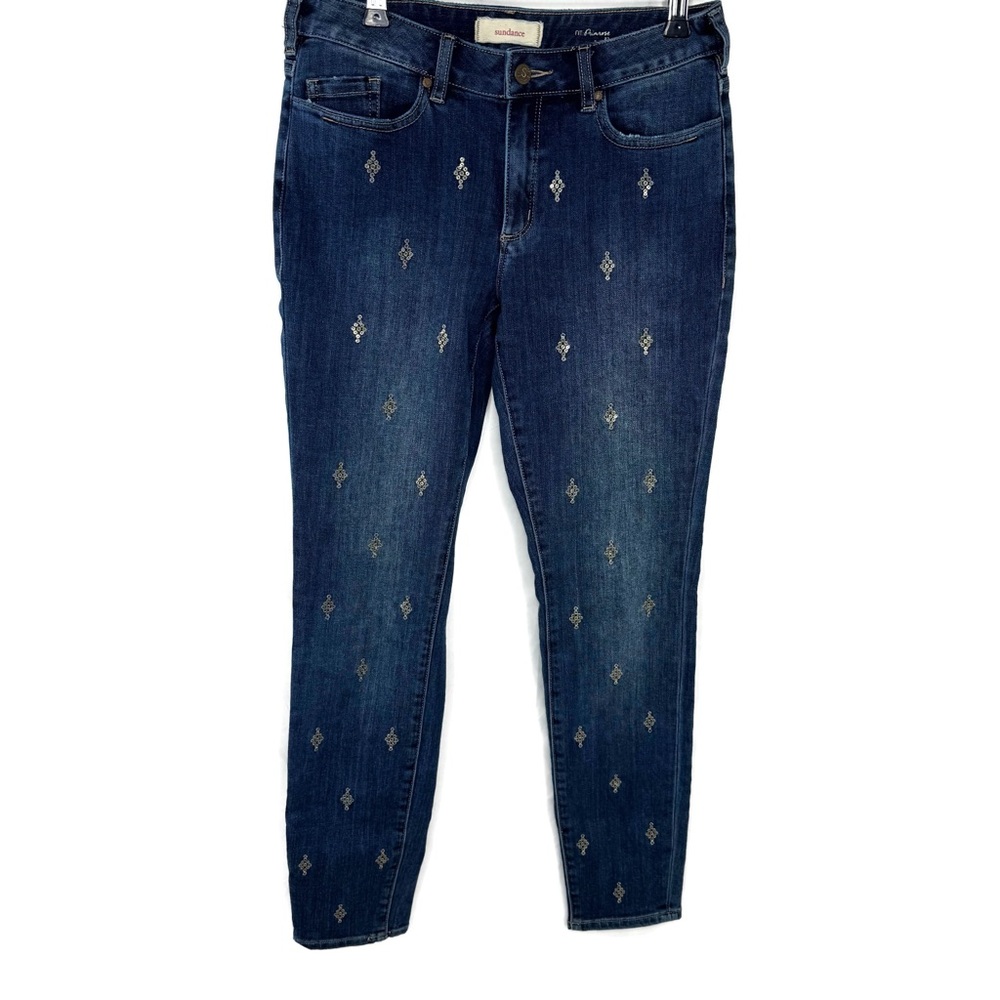 Sundance Navy Skinny Jeans with Subtle Accents